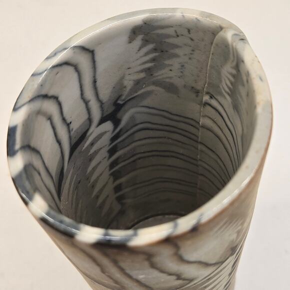 VTG Siegele and Haley Buzzard Mountain Pottery Signed 1995 Slab Vase Nerikomi - Picture 5 of 7